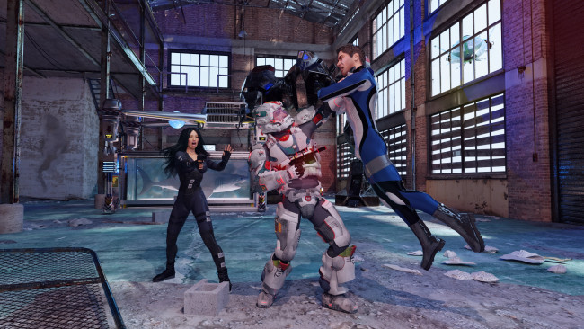 Обои картинки фото 3д графика, фантазия , fantasy, драка, оружие, фон, парни, взгляд, девушка