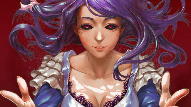 Обои картинки фото аниме, tokyo ghoul, токийский, гуль, tokyo, ghoul, art, kamishiro, rize