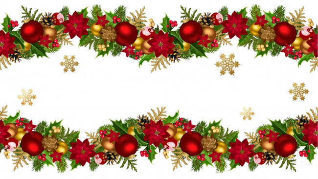 Обои картинки фото праздничные, векторная графика , новый год, ветки, шары, снежинки