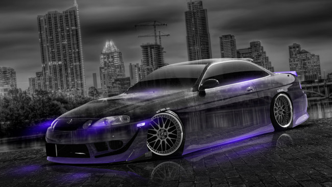 Обои картинки фото toyota soarer jdm tuning crystal city night car 2014, автомобили, 3д, toyota, soarer, jdm, tuning, crystal, city, night, car, 2014