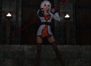 Картинка 3д+графика фантазия+ fantasy девушка взгляд фон