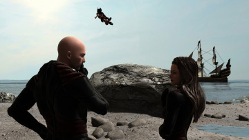 Картинка 3д+графика фантазия+ fantasy фон взгляд девушка