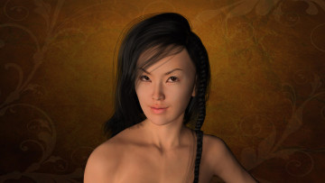 Картинка 3д+графика портрет+ portraits девушка взгляд фон