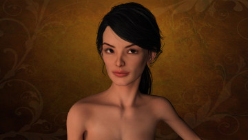 Картинка 3д+графика портрет+ portraits девушка взгляд фон