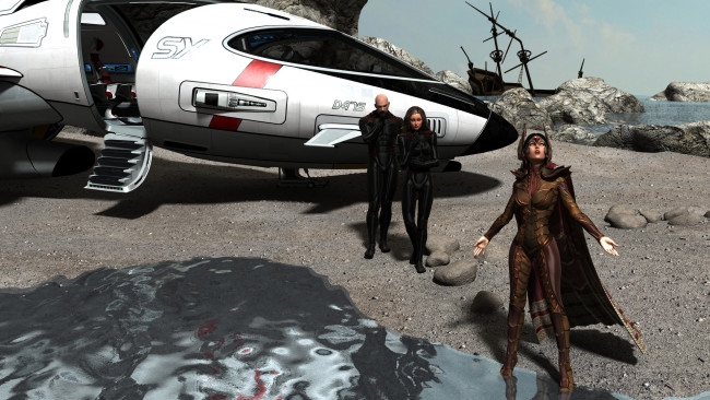 Обои картинки фото 3д графика, фантазия , fantasy, фон, взгляд, девушка