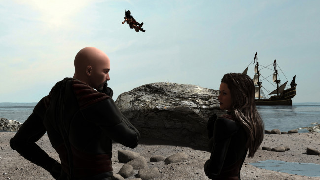 Обои картинки фото 3д графика, фантазия , fantasy, фон, взгляд, девушка