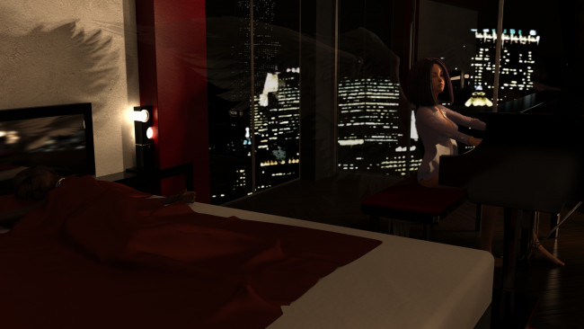 Обои картинки фото 3д графика, люди , people, девушка, взгляд, фон