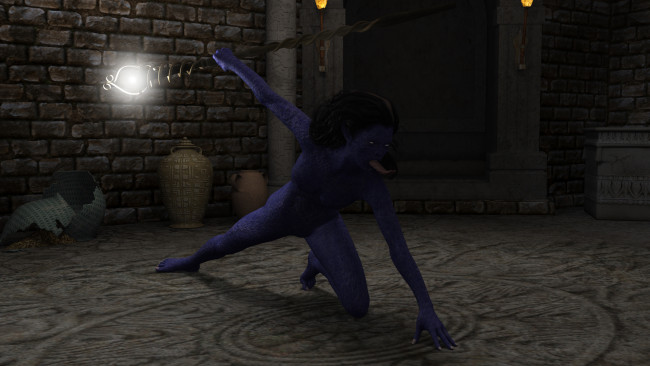 Обои картинки фото 3д графика, существа , creatures, поза, фон, взгляд, девушка