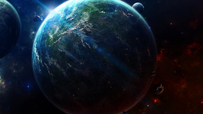Обои картинки фото космос, арт, планеты, астероид