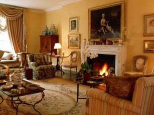 обоя интерьер, гостиная