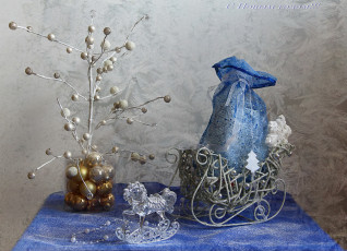 Картинка праздничные -+разное+ новый+год декор лошадка сани