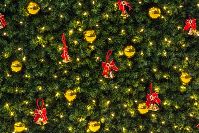 Обои картинки фото праздничные, Ёлки, шары, колокольчики