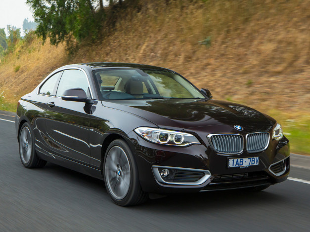 Обои картинки фото автомобили, bmw, 220d, coupе, modern, line, au-spec, f22, 2014г, темный