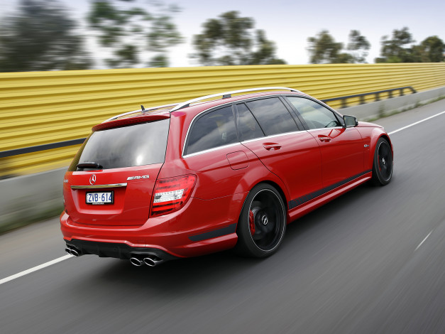 Обои картинки фото автомобили, mercedes-benz, c, 63, amg, edition, 507, au-spec, w204, 2013г, красный