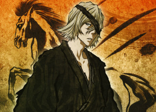 Картинка аниме bleach синигами kisuke urahara tite kubo art блич кимоно повязка лошабь рисунок