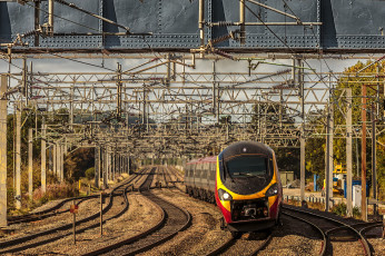 Картинка техника поезда локомотив рельсы состав дорога железная