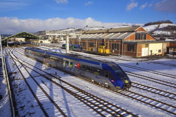 Картинка техника поезда железная дорога рельсы локомотив состав