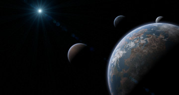 Картинка космос арт галактика вселенная звезды планеты