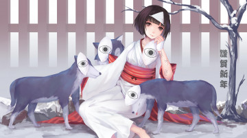 Картинка автор аниме noragami нора маски волки nora