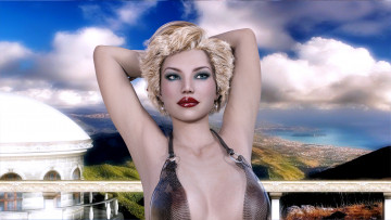 Картинка 3д+графика люди+ people взгляд девушка фон