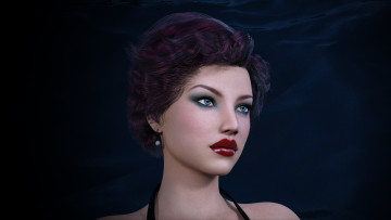 Картинка 3д+графика портрет+ portraits фон взгляд девушка