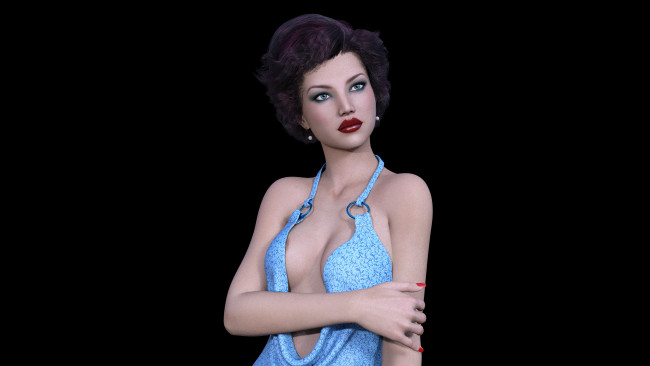 Обои картинки фото 3д графика, люди , people, взгляд, девушка, фон