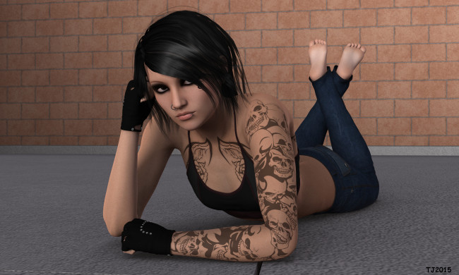 Обои картинки фото 3д графика, люди , people, фон, взгляд, девушка