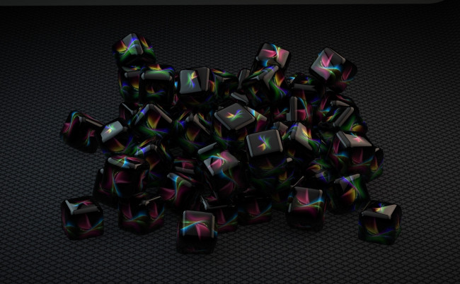 Обои картинки фото 3д графика, моделирование , modeling, кубики, цвет, фон