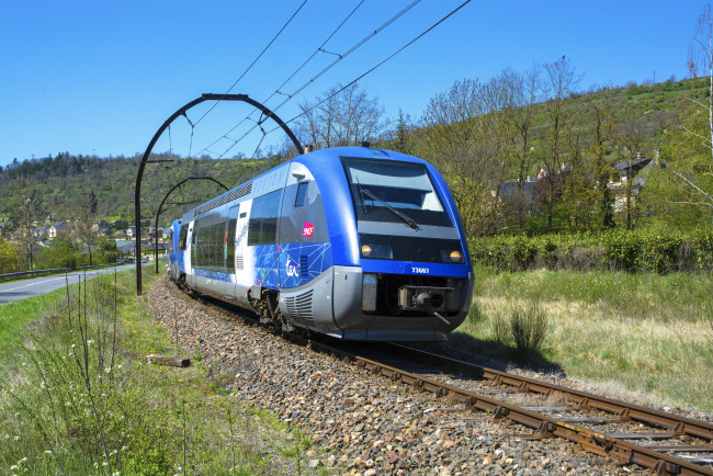 Обои картинки фото техника, поезда, дорога, состав, локомотив, железная, рельсы