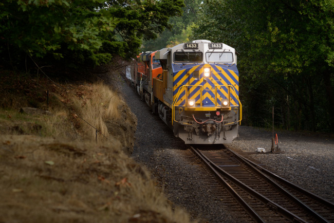 Обои картинки фото техника, поезда, состав, локомотив, рельсы, дорога, железная