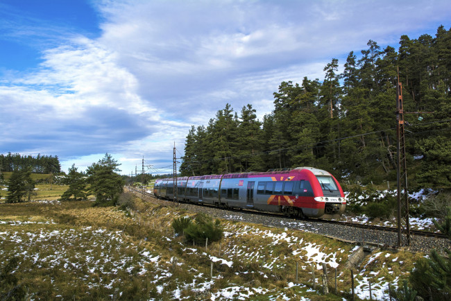 Обои картинки фото техника, поезда, состав, локомотив, рельсы, дорога, железная