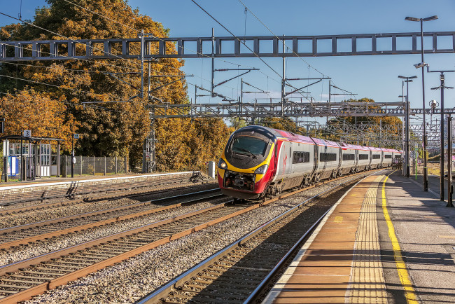 Обои картинки фото техника, поезда, железная, состав, локомотив, рельсы, дорога