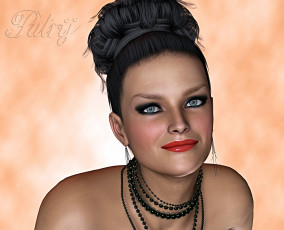 Картинка 3д+графика портрет+ portraits девушка взгляд фон