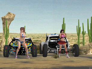 Картинка 3д+графика люди-авто мото+ people-+car+ +moto взгляд фон девушки