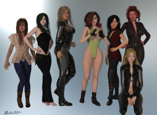 Картинка 3д+графика люди+ people девушки взгляд фон