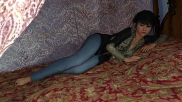 Картинка 3д+графика люди+ people девушка взгляд фон