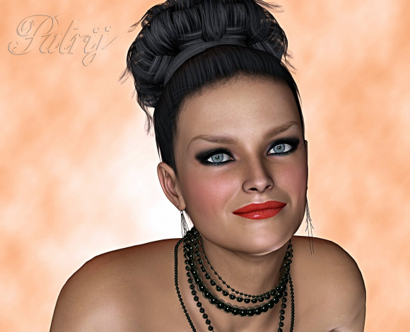 Обои картинки фото 3д графика, портрет , portraits, девушка, взгляд, фон