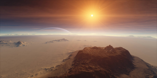 Обои картинки фото 3д графика, атмосфера, настроение , atmosphere ,  mood , поверхность, планета, горы