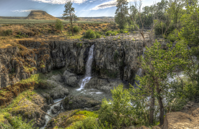 Обои картинки фото природа, водопады, лес, водопад, река