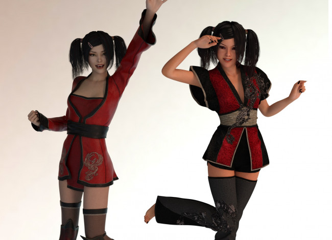 Обои картинки фото 3д графика, существа , creatures, девушки, взгляд, фон, вампиры