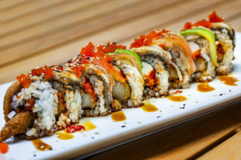 Картинка еда рыба +морепродукты +суши +роллы икра роллы рис