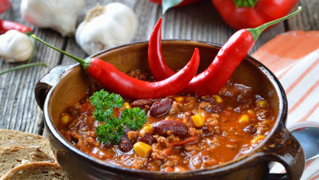 Обои картинки фото еда, вторые блюда, фасоль, рагу, острый, перец