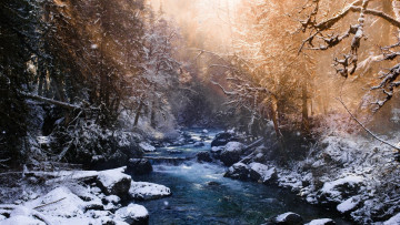 Картинка природа реки озера снег река