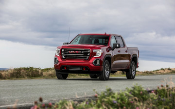 Картинка 2019+gmc+sierra+at4 автомобили gm-gmc экстерьер американские 2019 sierra новый пикап красный
