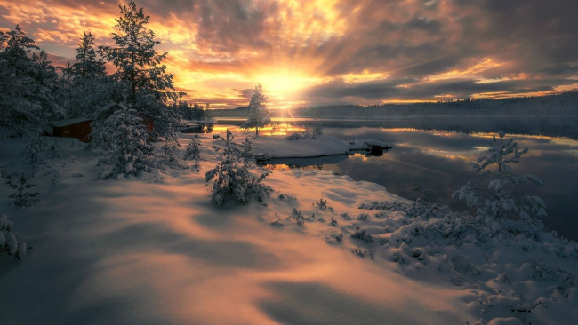 Обои картинки фото природа, зима, снег