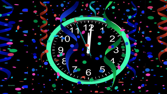 Обои картинки фото праздничные, векторная графика , новый год, часы, фон