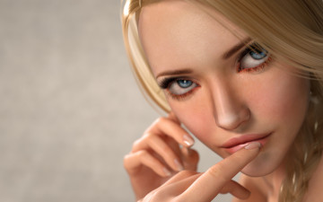 Картинка 3д+графика портрет+ portraits взгляд фон девушка