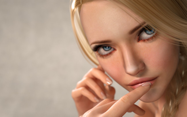 Обои картинки фото 3д графика, портрет , portraits, взгляд, фон, девушка