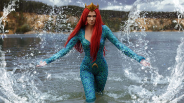 Картинка девушки -+креатив +косплей superheroes cosplay mera супергерои аквамен девушка костюм косплей
