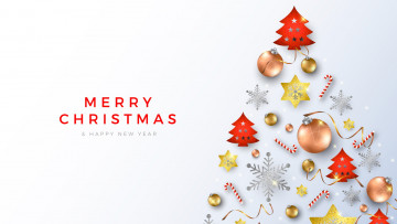 обоя праздничные, векторная графика , новый год, ёлка, украшения